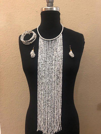 Binta Bead Necklace And Earrings Set