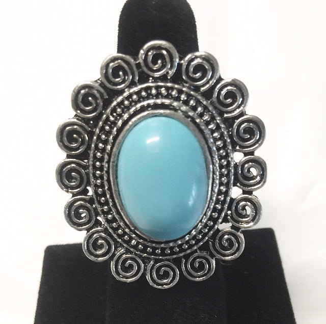 Circle Stone Free Size Rings
