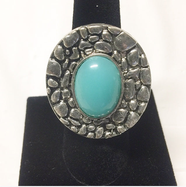Circle Stone Free Size Rings