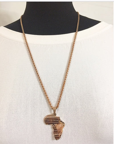 Chain African Map Necklaces