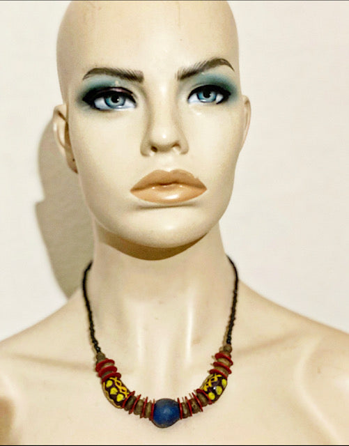 Jigida And Agate Bead Dainty Necklace