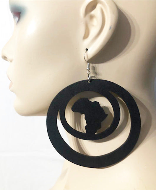 Double Loop Wood Earrings
