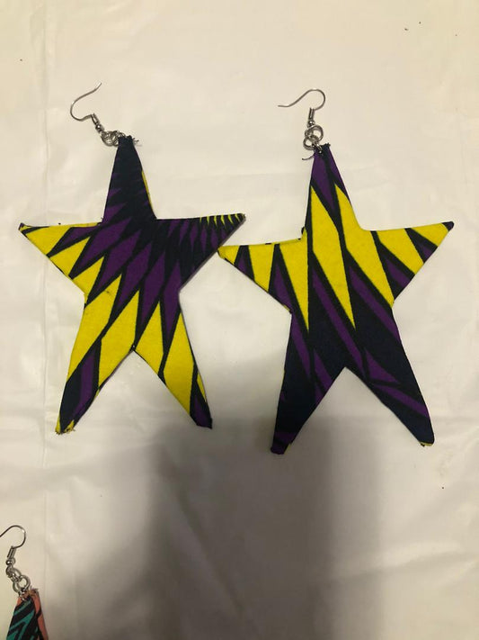 Fabric Star Earrings