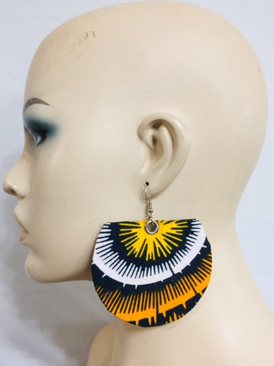 Fabric Earrings And Bangles Yellow Set
