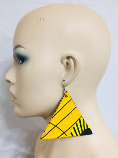 Fabric Earrings And Bangles Yellow Set