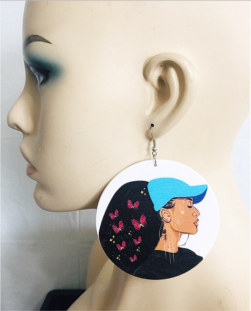 Cap Wood Earrings