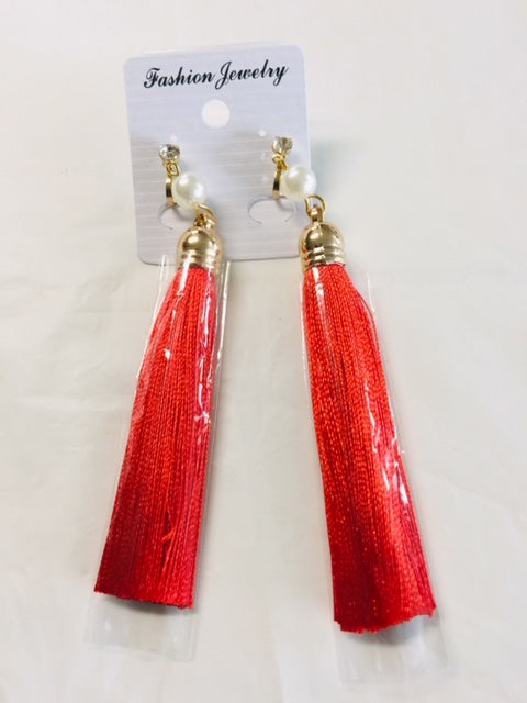 Clip Straight Fringe Earrings