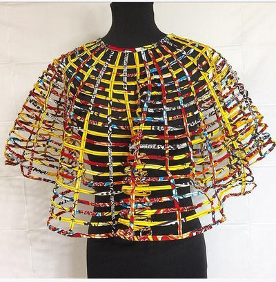 Ankara Necklace Big Fabric Mix Cape