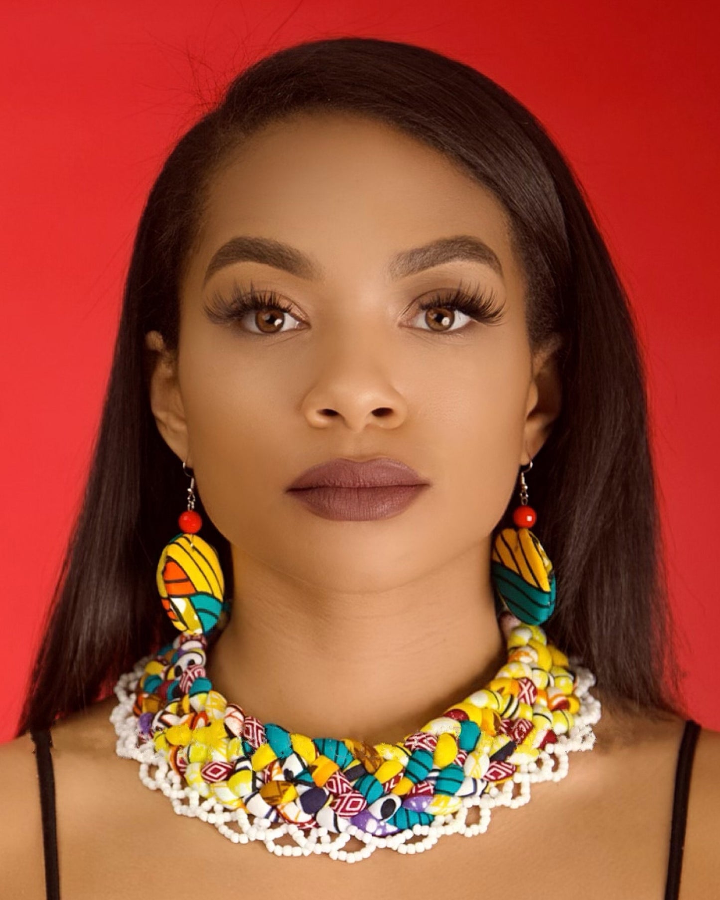 Ankara Fabric Knotted Necklace
