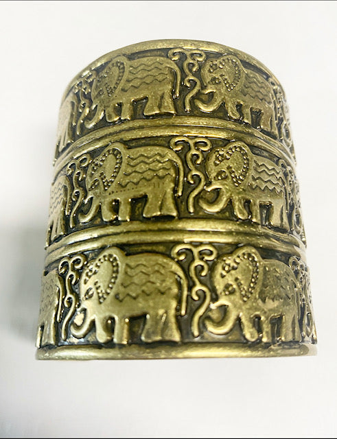 Elephant Gold Cuff  Bangle