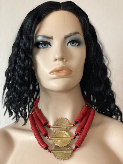 Vintage Jigida Coral Stacked Bead Necklace