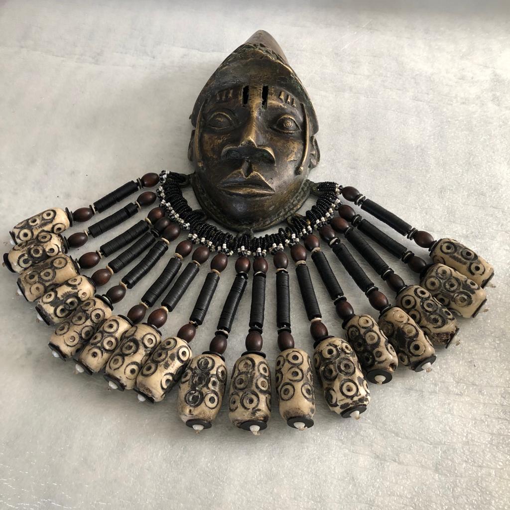 Bronze Tribal King Face Necklace