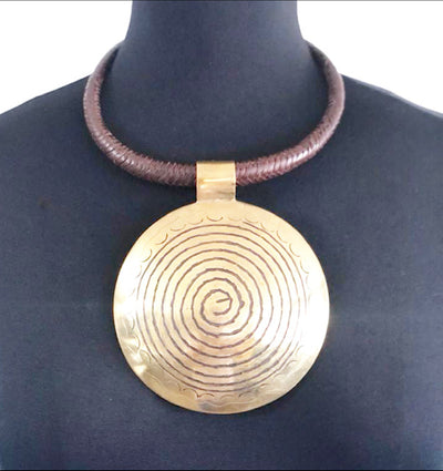 Bronze And leather Necklace