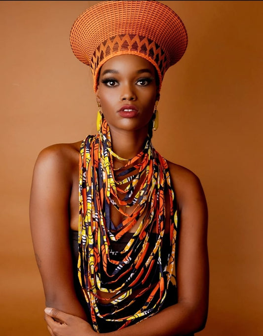 Ankara Fabric Pleat Necklace
