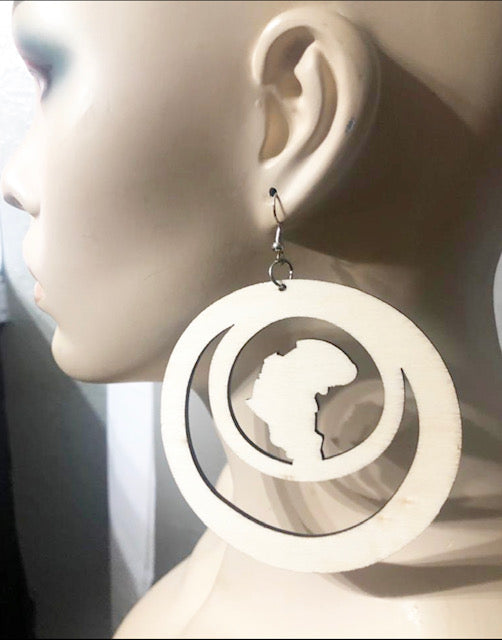 Double Loop Wood Earrings